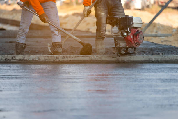 Paving team working